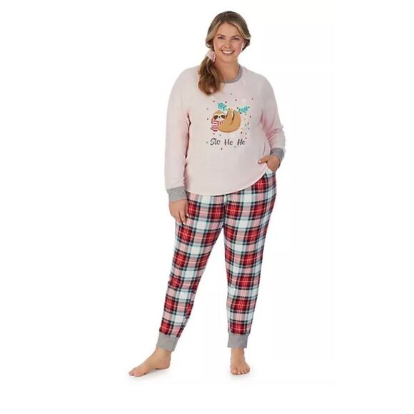 Cuddl Duds Women’s 2X 3-pc. Knit Long Sleeve Pajama Top, Banded Bottom Pajama Pa - Picture 6 of 6